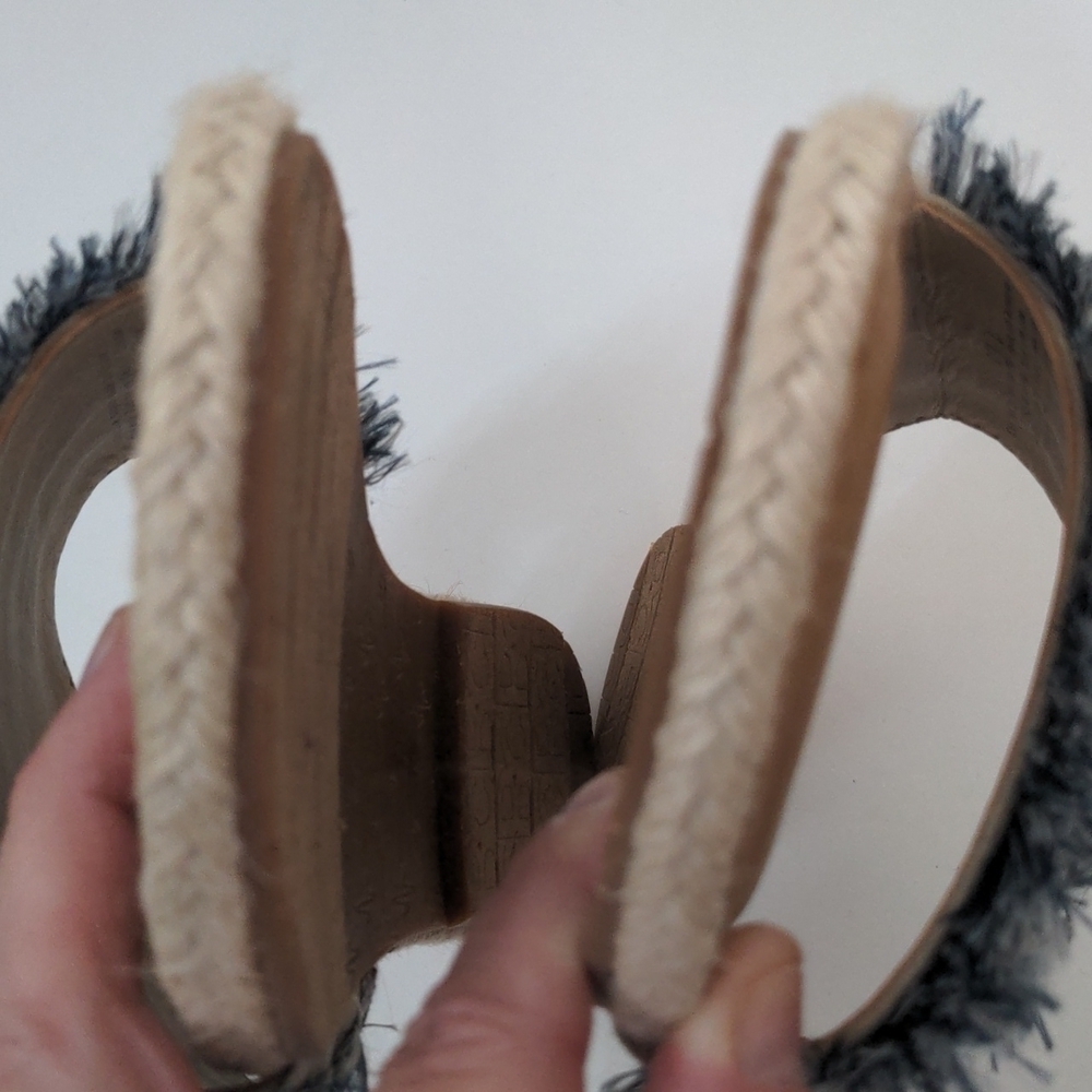 BC Born in California Vegan Fringe Espadrille Slides 7.5 - Picture 5 of 7